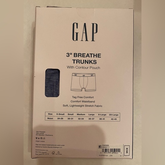 NWT GAP Men’s 3 Pack Contour Pouch 3" Breathe Boxer Briefs Trunks Size Medium - Picture 3 of 5
